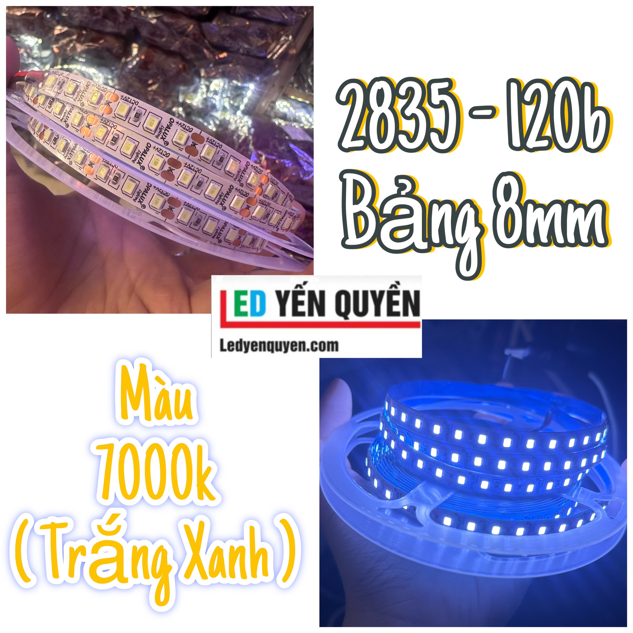 Led dây nhuyá»…n 2835 8mm 120b (5M) 12V Led dây nhuyá»…n 2835 8mm 120b (5M) 12V